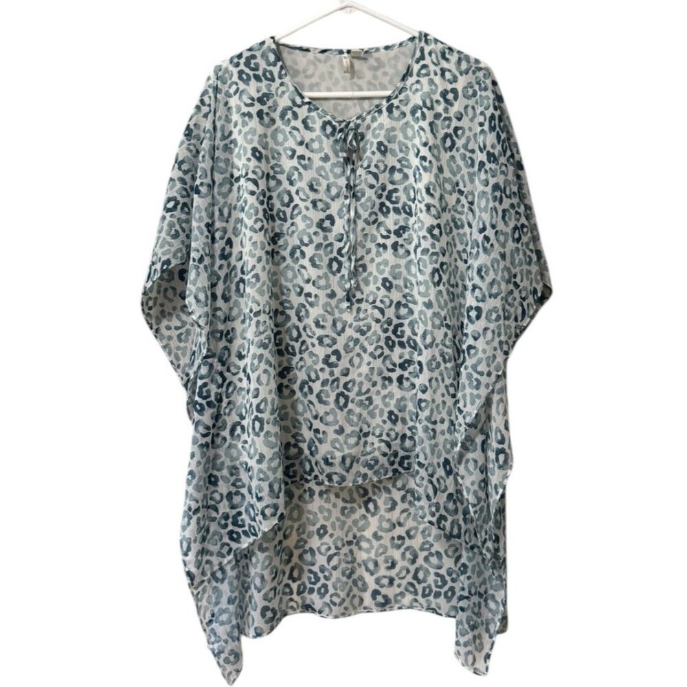 Cato Women Sz Large‎ Tunic Top Shirt Lightweight V Neck Lined Sheer Beach Travel